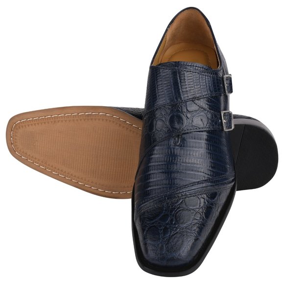 GRACE Genuine Leather Oxford Style Monk Straps - Picture 2 of 7